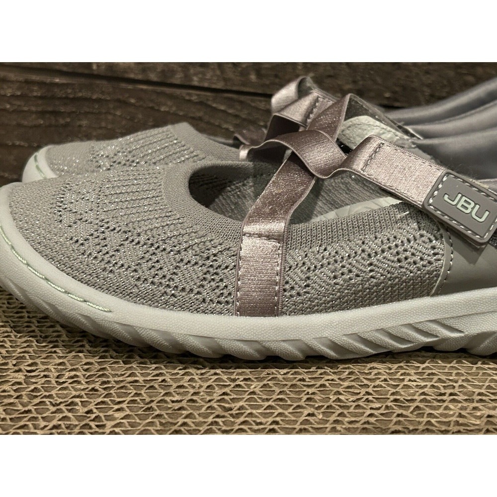 JBU Jambu Camila Mary Jane Flats Slip On Shoes Denim Shimmer Gray Women 6W - Picture 3 of 8